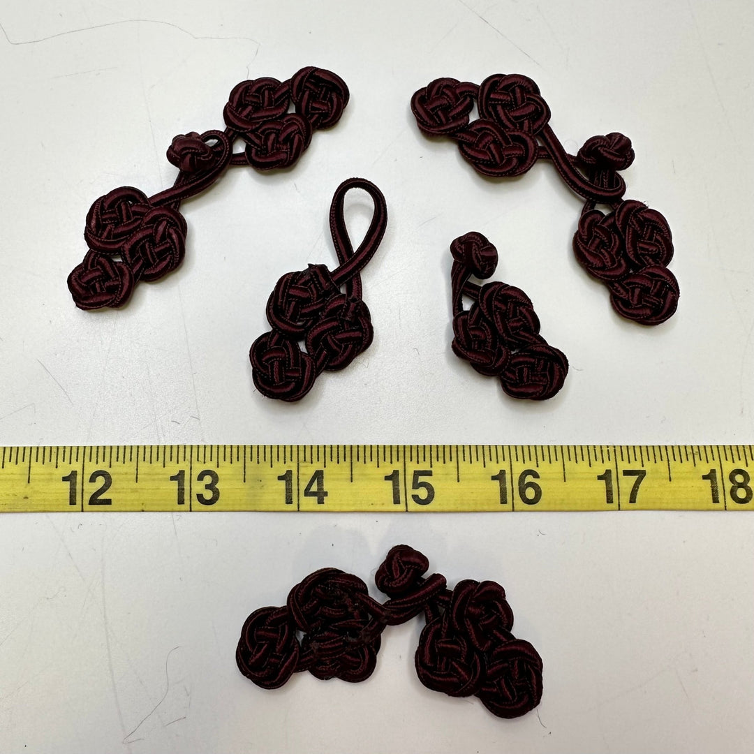 Hook And Eye Applique - Dark Burgundy - 8 Pack - True Deadstock supplies Fabric by private - Sustainable Textile | FABCYCLE