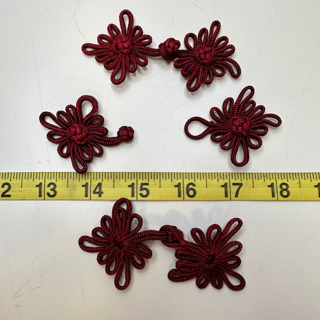 Hook And Eye Applique - Dark Red - 6 Pack - True Deadstock supplies Fabric by private - Sustainable Textile | FABCYCLE