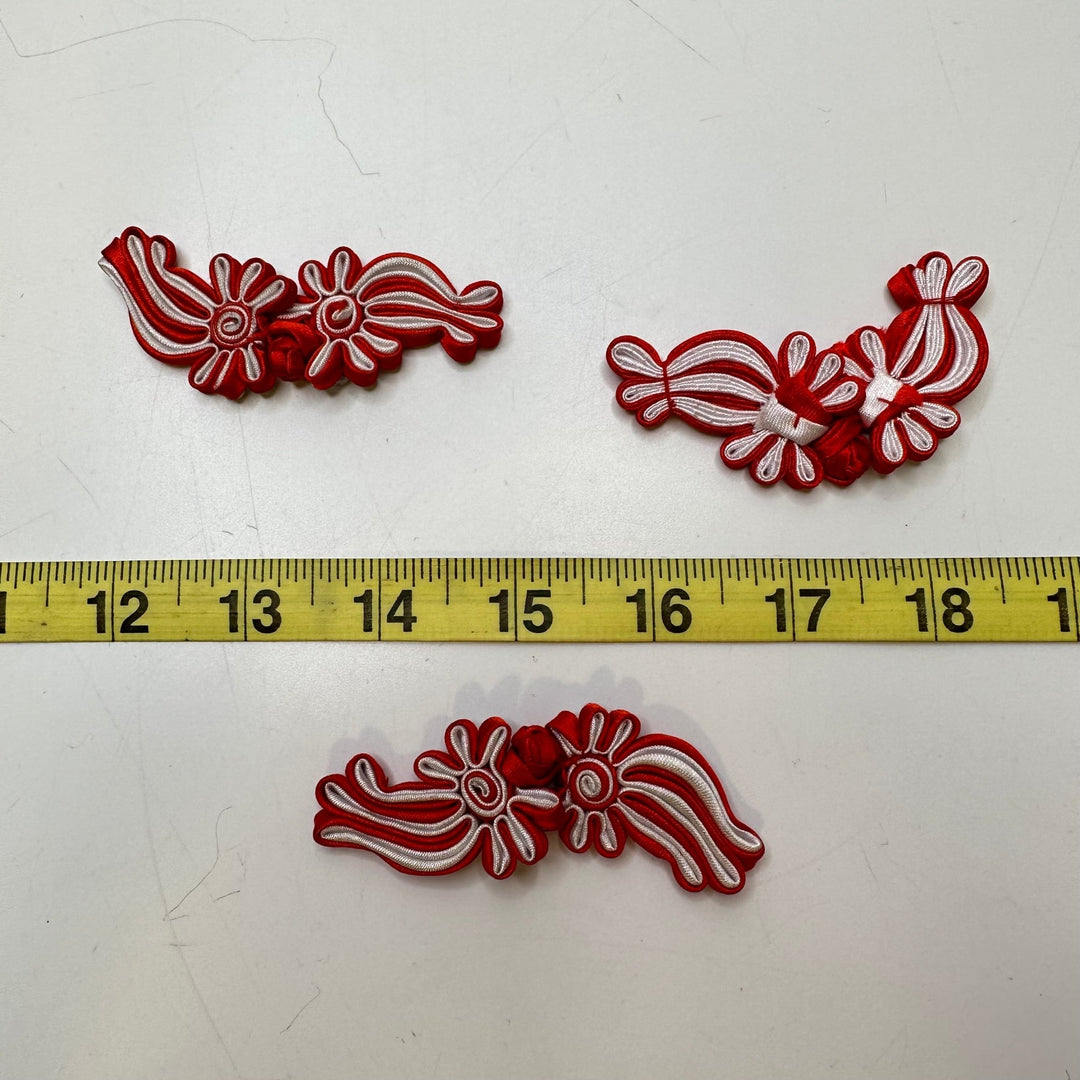 Hook And Eye Applique - Red/White - 6 Pack - True Deadstock supplies Fabric by private - Sustainable Textile | FABCYCLE