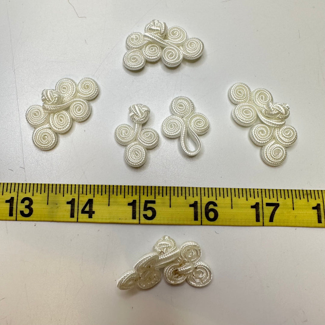 Hook And Eye Applique - White - 10 Pack - True Deadstock supplies Fabric by private - Sustainable Textile | FABCYCLE