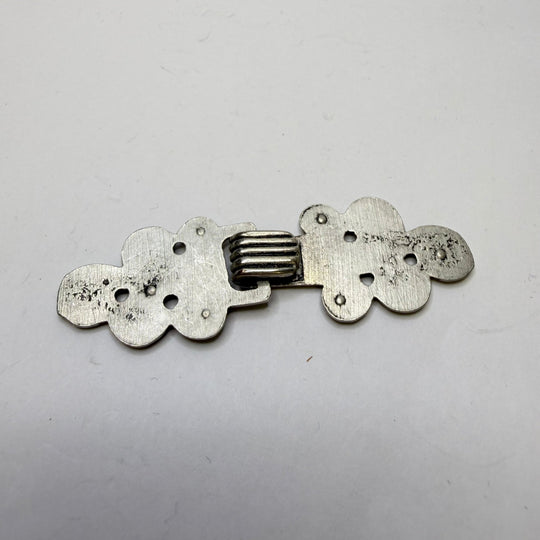 Hook And Eye Clasp Button - 20MM Metal - Silver/Black - True Deadstock supplies Fabric by private - Sustainable Textile | FABCYCLE