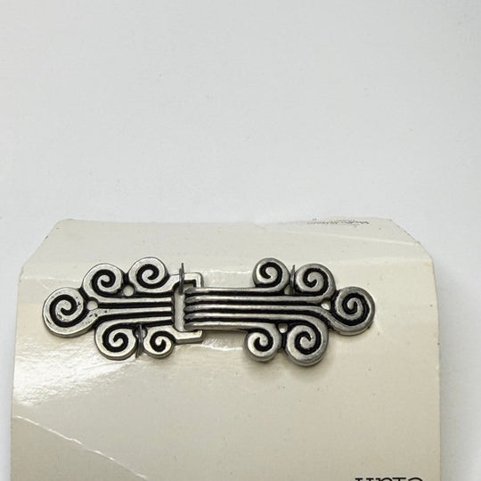 Hook And Eye Clasp Button - 20MM Metal - Silver/Black - True Deadstock supplies Fabric by private - Sustainable Textile | FABCYCLE