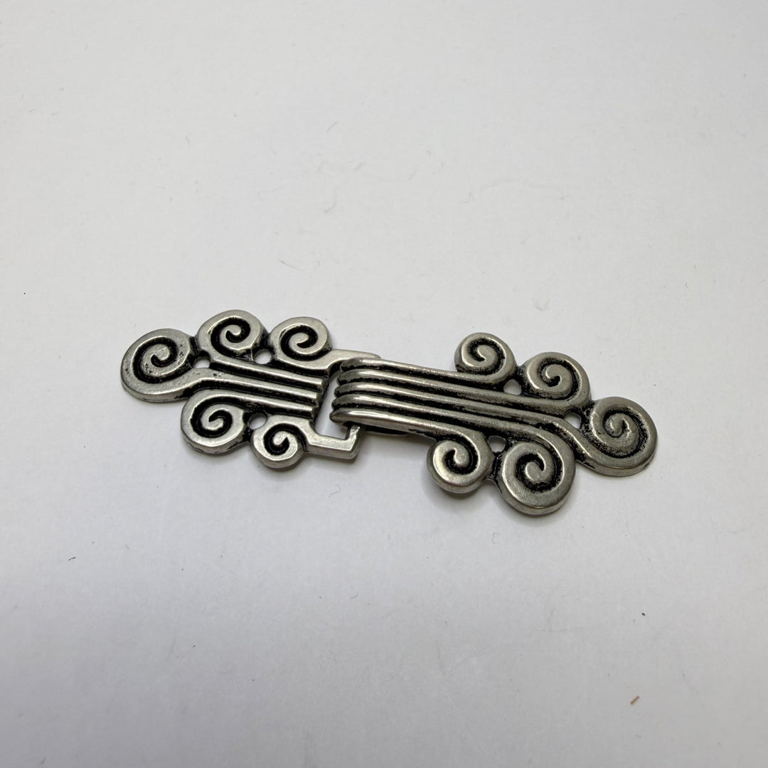 Hook And Eye Clasp Button - 20MM Metal - Silver/Black - True Deadstock supplies Fabric by private - Sustainable Textile | FABCYCLE