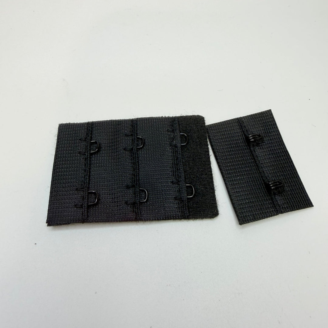 Hook & Eye Bra Clasp - Double - Black - True Deadstock supplies Fabric by private - Sustainable Textile | FABCYCLE