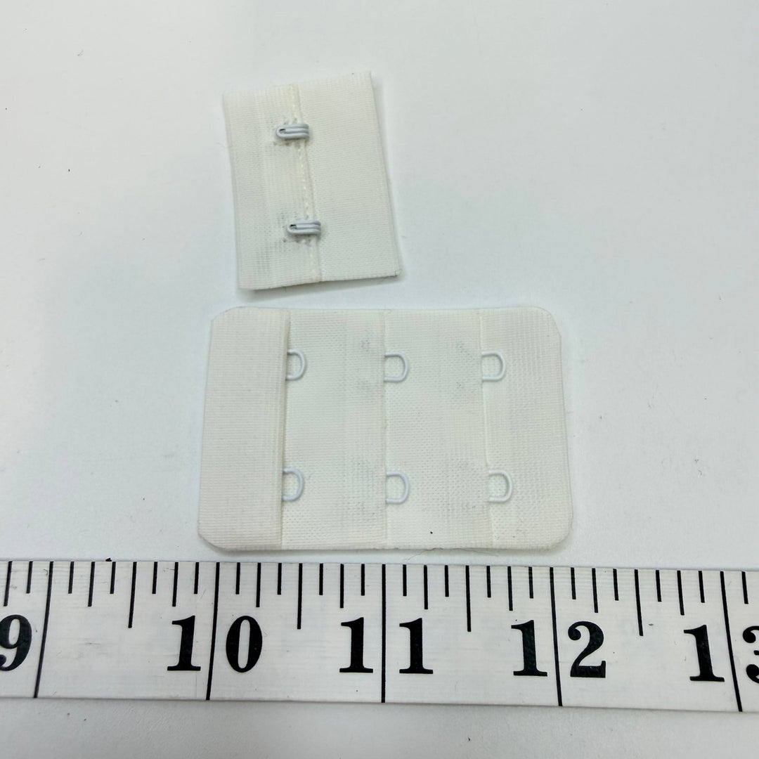 Hook &amp; Eye Bra Clasp - Double - White - True Deadstock supplies Fabric by private - Sustainable Textile | FABCYCLE