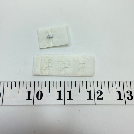 Hook &amp; Eye Bra Clasp - Single - White - True Deadstock supplies Fabric by private - Sustainable Textile | FABCYCLE