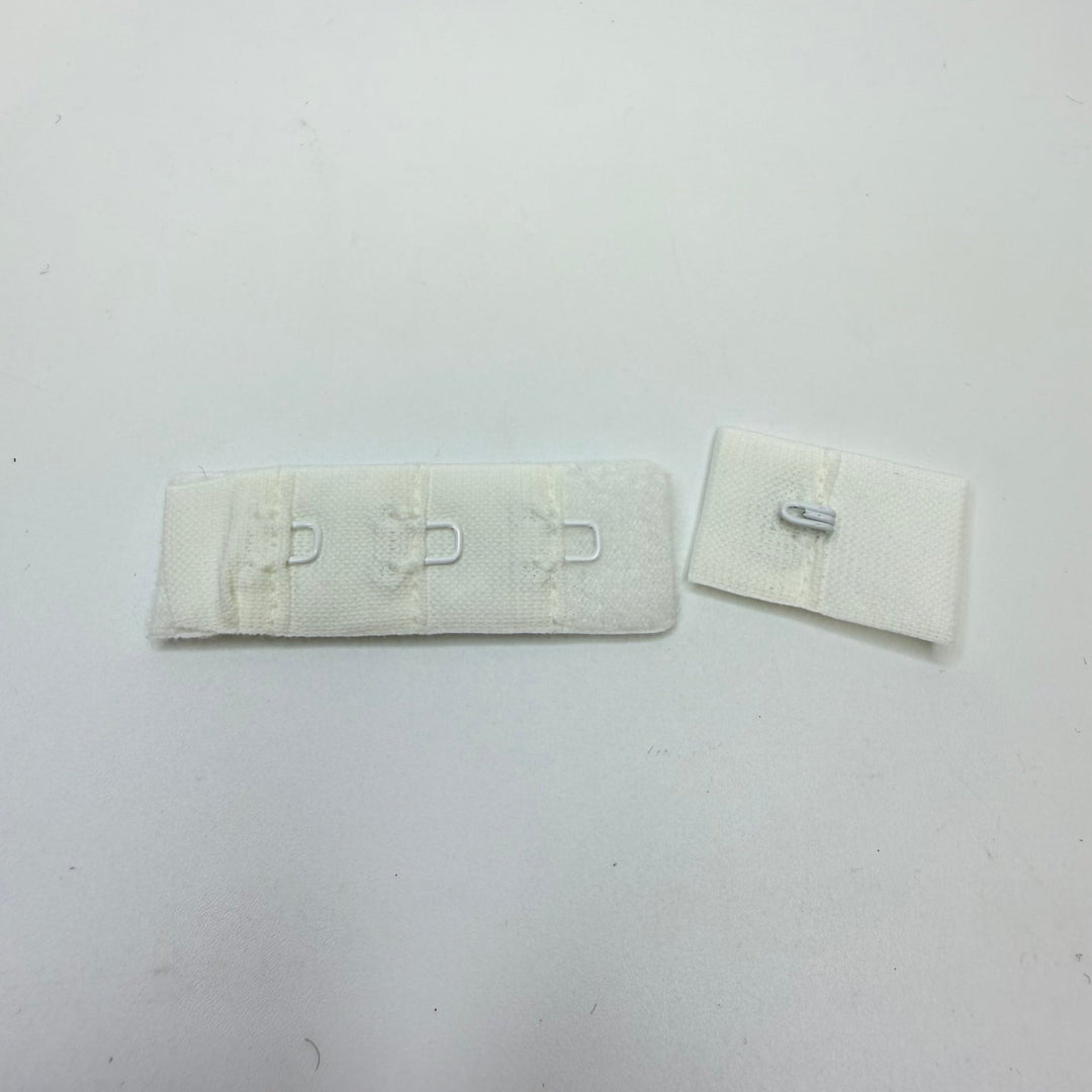 Hook & Eye Bra Clasp - Single - White - True Deadstock supplies Fabric by private - Sustainable Textile | FABCYCLE