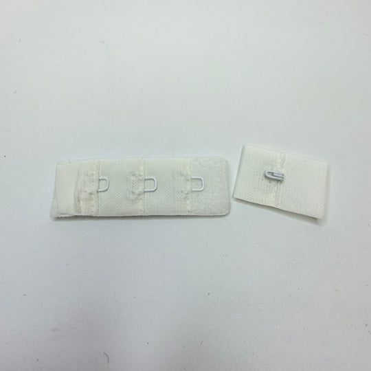 Hook &amp; Eye Bra Clasp - Single - White - True Deadstock supplies Fabric by private - Sustainable Textile | FABCYCLE