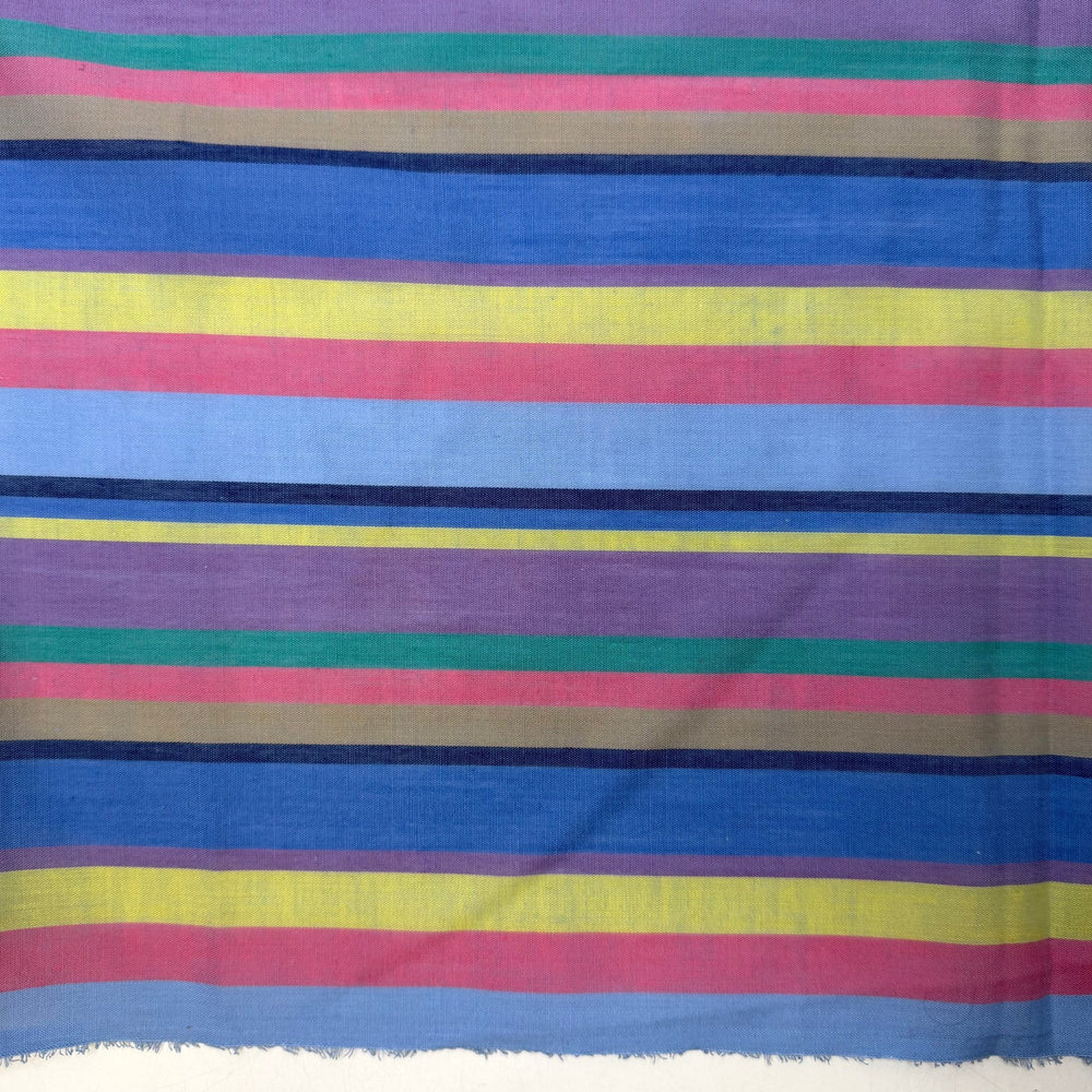Hoping My Bobbin Lasts - Cotton Woven - Blue Multi Stripes - 2.25M Bundle - True Deadstock fabric Fabric by private - Sustainable Textile | FABCYCLE