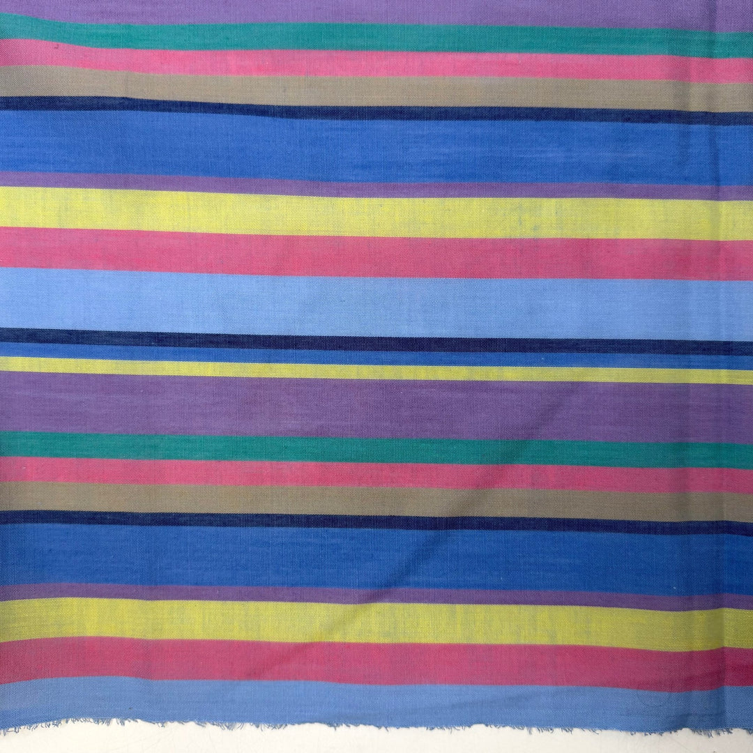 Hoping My Bobbin Lasts - Cotton Woven - Blue Multi Stripes - 2.25M Bundle - True Deadstock fabric Fabric by private - Sustainable Textile | FABCYCLE