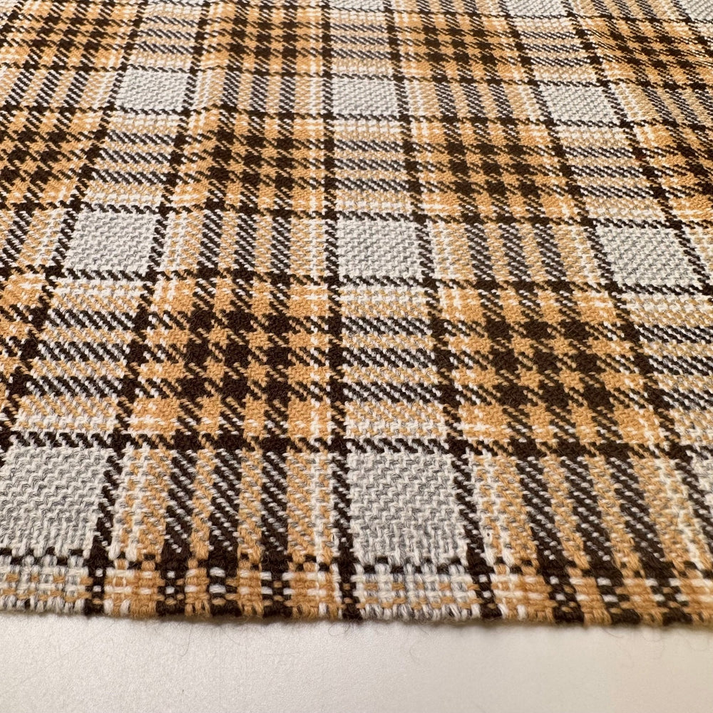 Hot Crossed Buns - Polyester Blend Woven - Beige Multi Plaid - 0.6M Bundle - True Deadstock fabric Fabric by private - Sustainable Textile | FABCYCLE