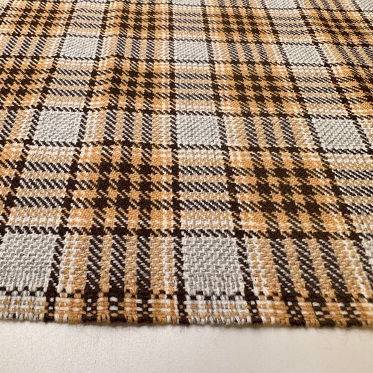Hot Crossed Buns - Polyester Blend Woven - Beige Multi Plaid - 0.6M Bundle - True Deadstock fabric Fabric by private - Sustainable Textile | FABCYCLE
