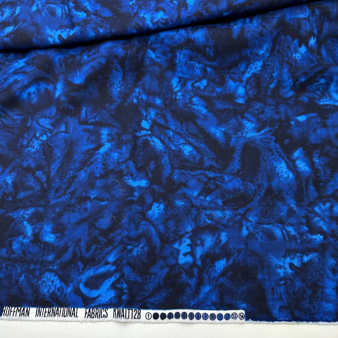 Hot Tub Dips - Poly Woven - Blue/Navy Abstract - 1.35M Bundle - True Deadstock fabric Fabric by private - Sustainable Textile | FABCYCLE
