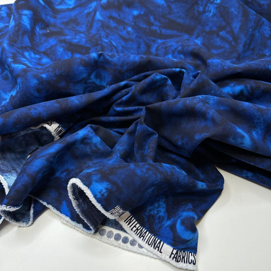 Hot Tub Dips - Poly Woven - Blue/Navy Abstract - 1.35M Bundle - True Deadstock fabric Fabric by private - Sustainable Textile | FABCYCLE