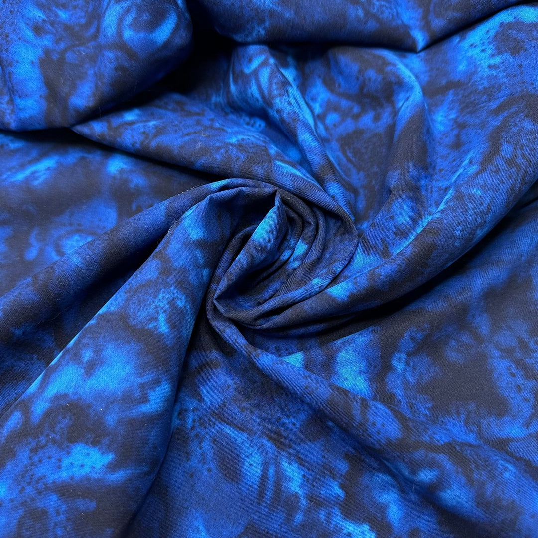Hot Tub Dips - Poly Woven - Blue/Navy Abstract - 1.35M Bundle - True Deadstock fabric Fabric by private - Sustainable Textile | FABCYCLE