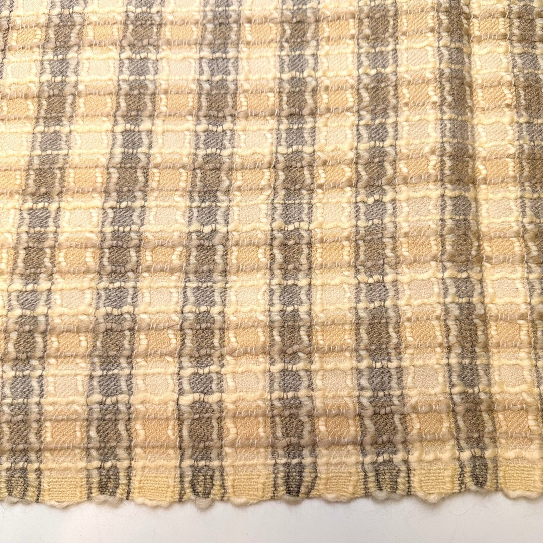 Hotel Lounge - Wool Blend Woven - Light Grey/Yellow Plaid - 1.9M Bundle - True Deadstock fabric Fabric by private - Sustainable Textile | FABCYCLE