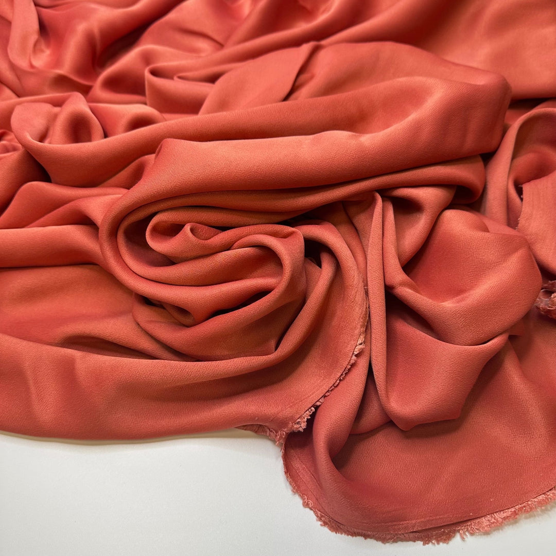 House Finch Belly - Satin Poly Woven - Coral Orange - Bundles - True Deadstock fabric Fabric by private - Sustainable Textile | FABCYCLE