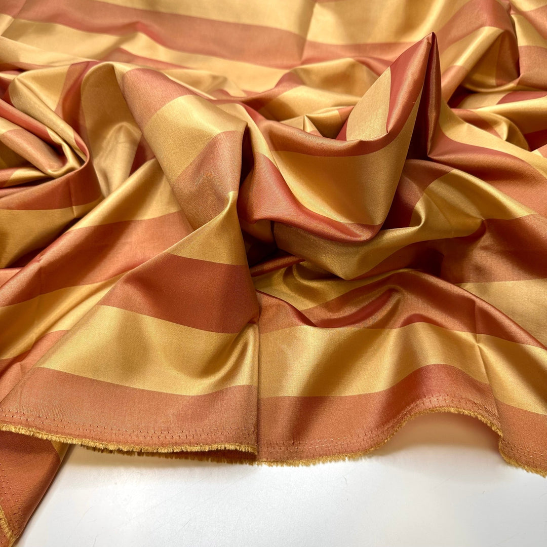 How It Feels To Walk Down The Aisle - Polyester Blend Woven - Yellow/Red Stripes - 2.25M Bundle - True Deadstock fabric Fabric by private - Sustainable Textile | FABCYCLE