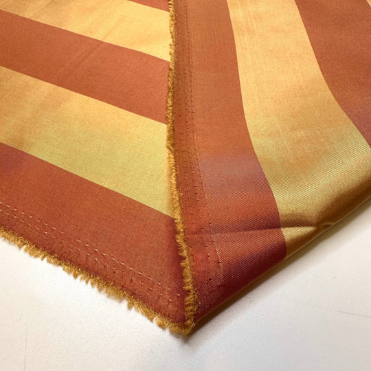 How It Feels To Walk Down The Aisle - Polyester Blend Woven - Yellow/Red Stripes - 2.25M Bundle - True Deadstock fabric Fabric by private - Sustainable Textile | FABCYCLE
