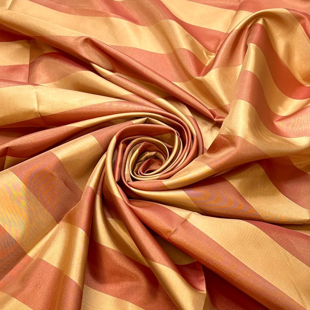 How It Feels To Walk Down The Aisle - Polyester Blend Woven - Yellow/Red Stripes - 2.25M Bundle - True Deadstock fabric Fabric by private - Sustainable Textile | FABCYCLE