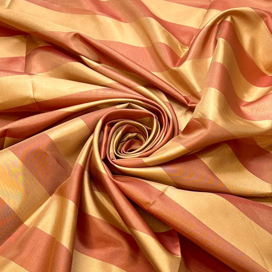 How It Feels To Walk Down The Aisle - Polyester Blend Woven - Yellow/Red Stripes - 2.25M Bundle - True Deadstock fabric Fabric by private - Sustainable Textile | FABCYCLE