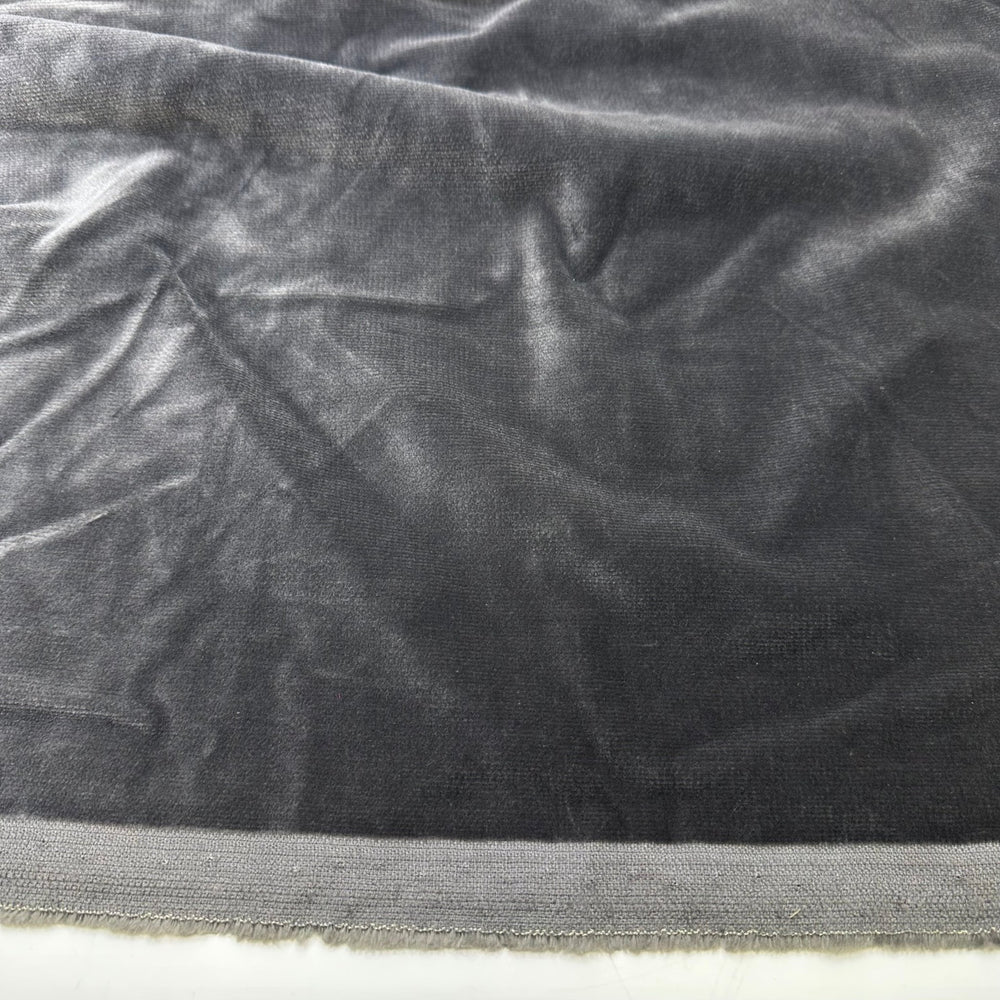 Hugged By Thunder - Vintage Velvet Cotton Woven - Grey - Bundles - True Deadstock fabric Fabric by private - Sustainable Textile | FABCYCLE