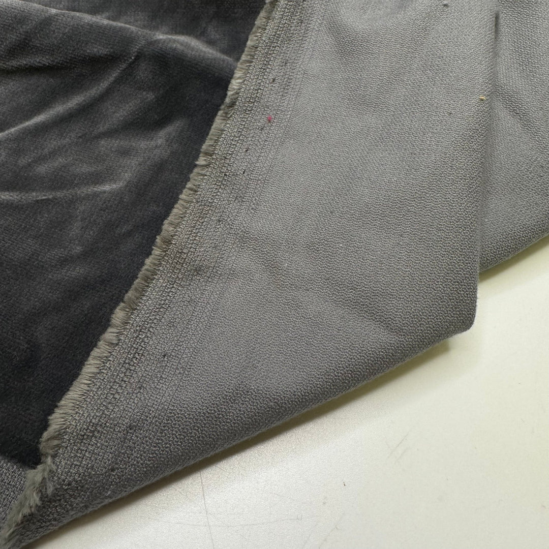 Hugged By Thunder - Vintage Velvet Cotton Woven - Grey - Bundles - True Deadstock fabric Fabric by private - Sustainable Textile | FABCYCLE