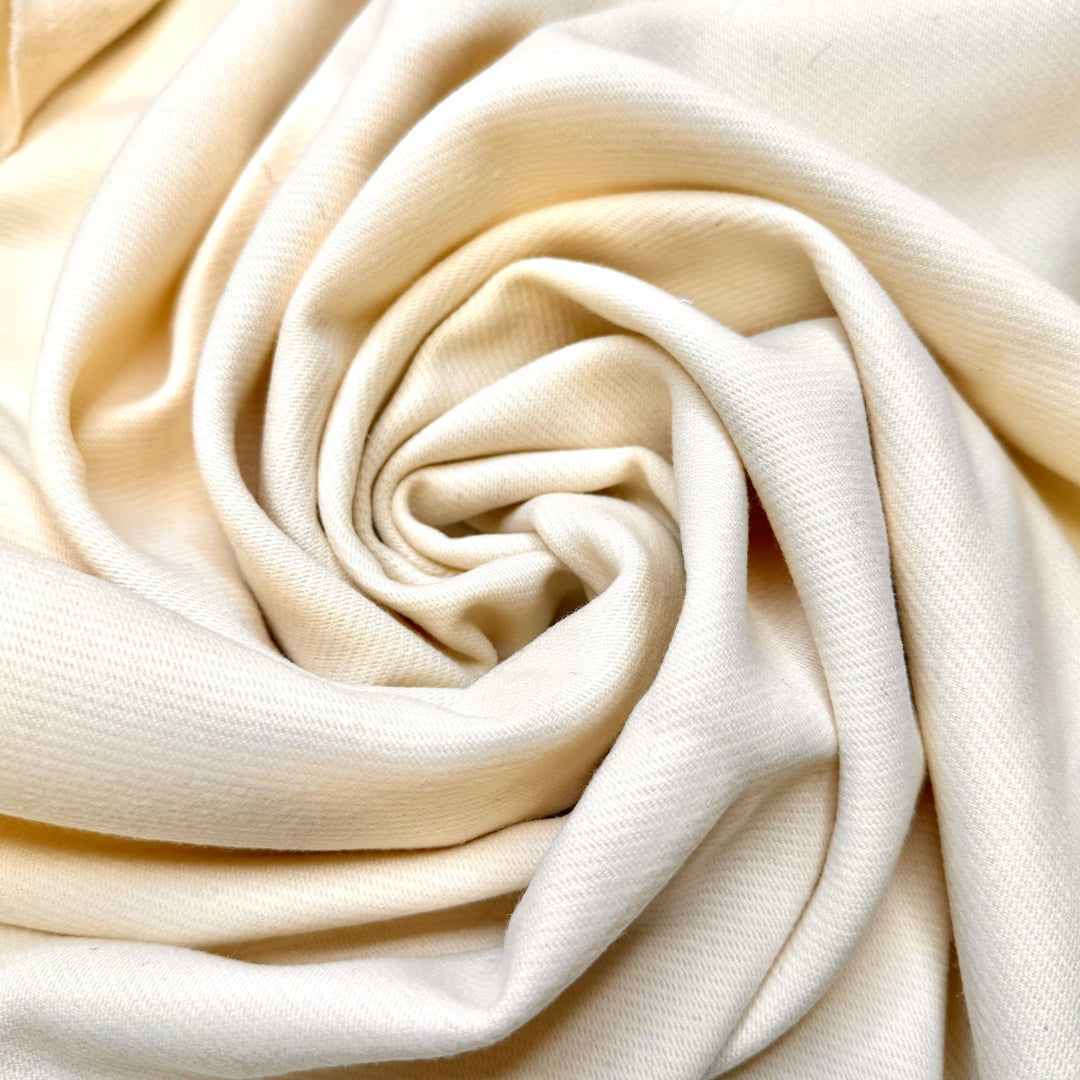 Hugging Your Mom - Twill Weave Wool Woven - Cream - 2.45M Bundle - True Deadstock fabric Fabric by private - Sustainable Textile | FABCYCLE