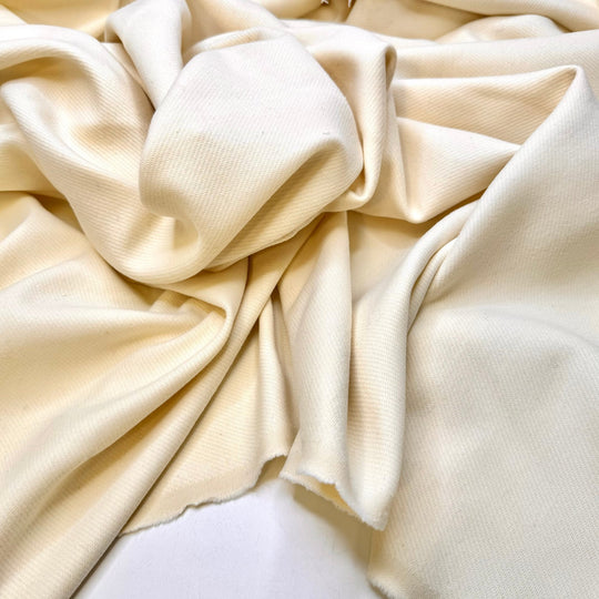 Hugging Your Mom - Twill Weave Wool Woven - Cream - 2.45M Bundle - True Deadstock fabric Fabric by private - Sustainable Textile | FABCYCLE