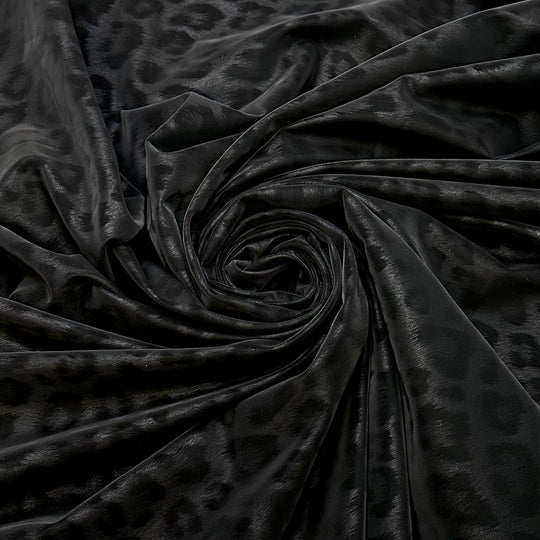 Hunting For Food - Water Resistant Softshell Synthetic Blend Woven - Dark Black/Grey Animal Print - 2.55M Bundle - True Deadstock fabric Fabric by private - Sustainable Textile | FABCYCLE