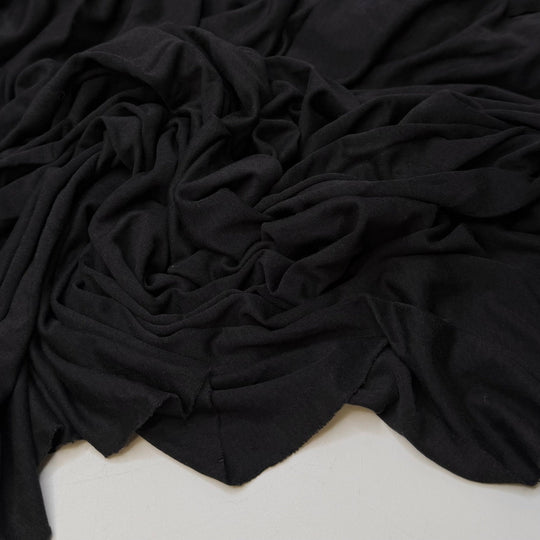 Hyacinth - Jersey Bamboo Blend Knit - Black - 1.4M Bundle - True Deadstock fabric Fabric by private - Sustainable Textile | FABCYCLE