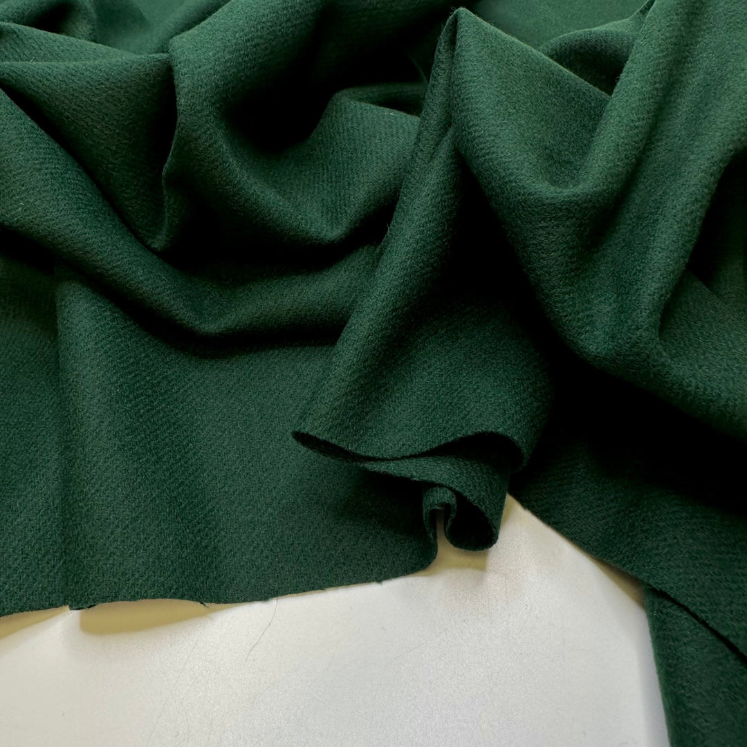 I Beg Your Pardon - Brushed Wool Woven - Dark Green - 0.65M Bundle - True Deadstock fabric Fabric by private - Sustainable Textile | FABCYCLE