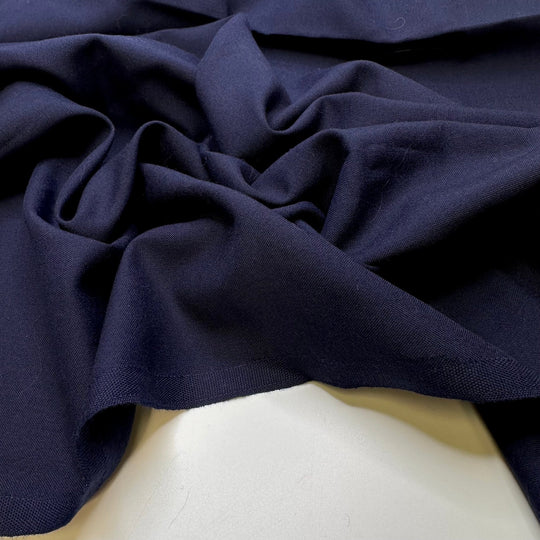 I Belong At Sea - Wool/Acrylic Woven - Navy - 0.75M Bundle - True Deadstock fabric Fabric by private - Sustainable Textile | FABCYCLE