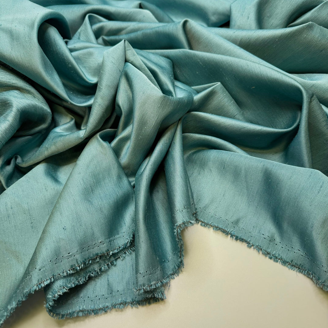 I Bought The Last Turkey - Polyester Blend Woven - Teal - 1.8M Bundle - True Deadstock fabric Fabric by private - Sustainable Textile | FABCYCLE