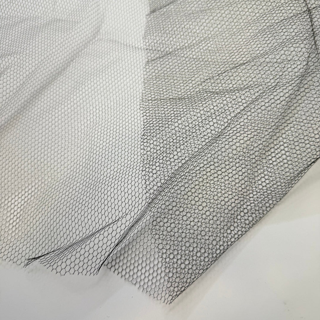 I Burnt The Turkey - Tulle Poly Woven - Black - 1M Bundle - True Deadstock fabric Fabric by private - Sustainable Textile | FABCYCLE