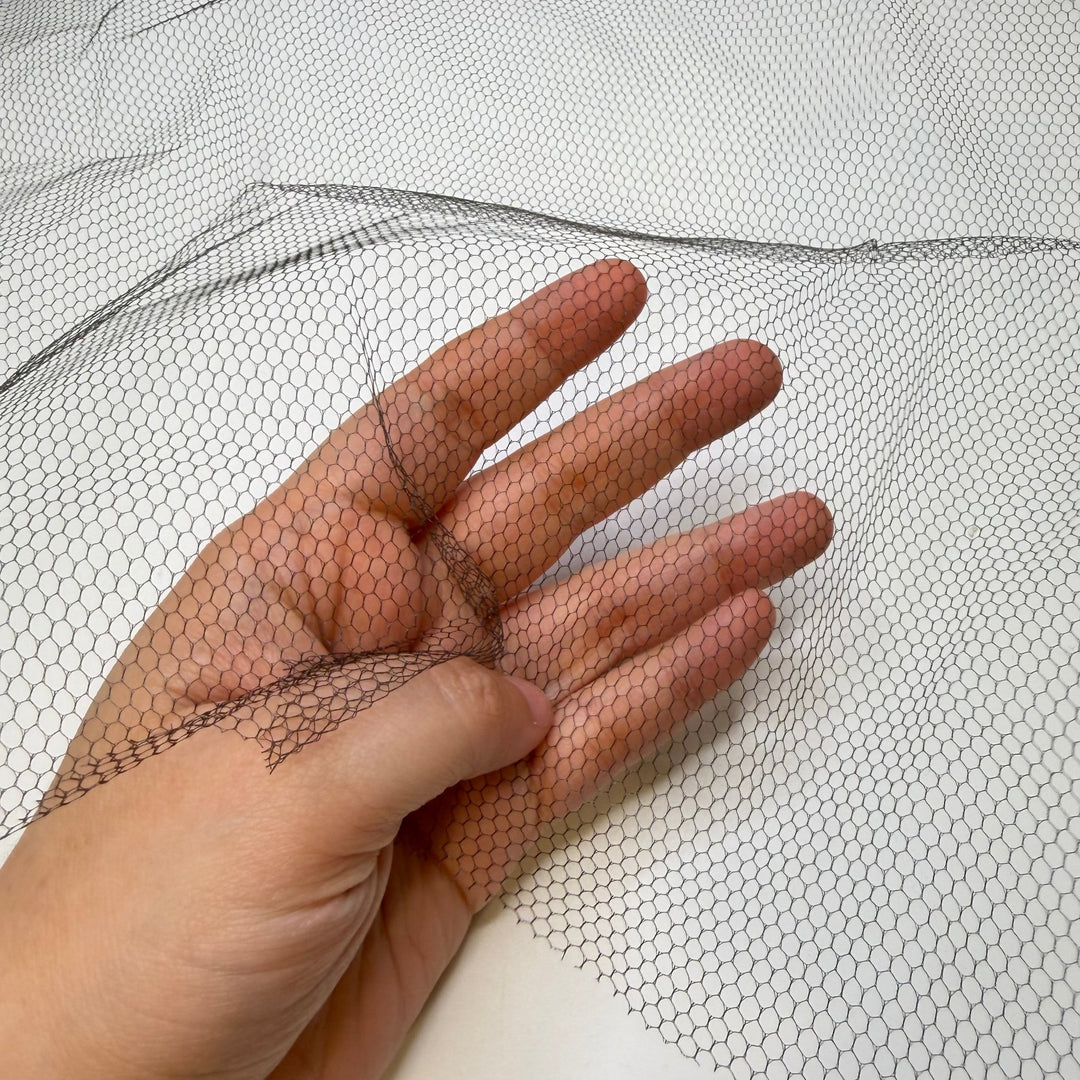 I Burnt The Turkey - Tulle Poly Woven - Black - 1M Bundle - True Deadstock fabric Fabric by private - Sustainable Textile | FABCYCLE