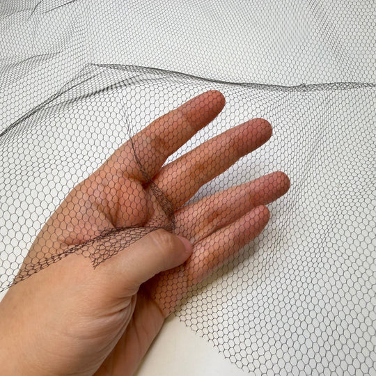I Burnt The Turkey - Tulle Poly Woven - Black - 1M Bundle - True Deadstock fabric Fabric by private - Sustainable Textile | FABCYCLE