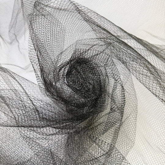 I Burnt The Turkey - Tulle Poly Woven - Black - 1M Bundle - True Deadstock fabric Fabric by private - Sustainable Textile | FABCYCLE