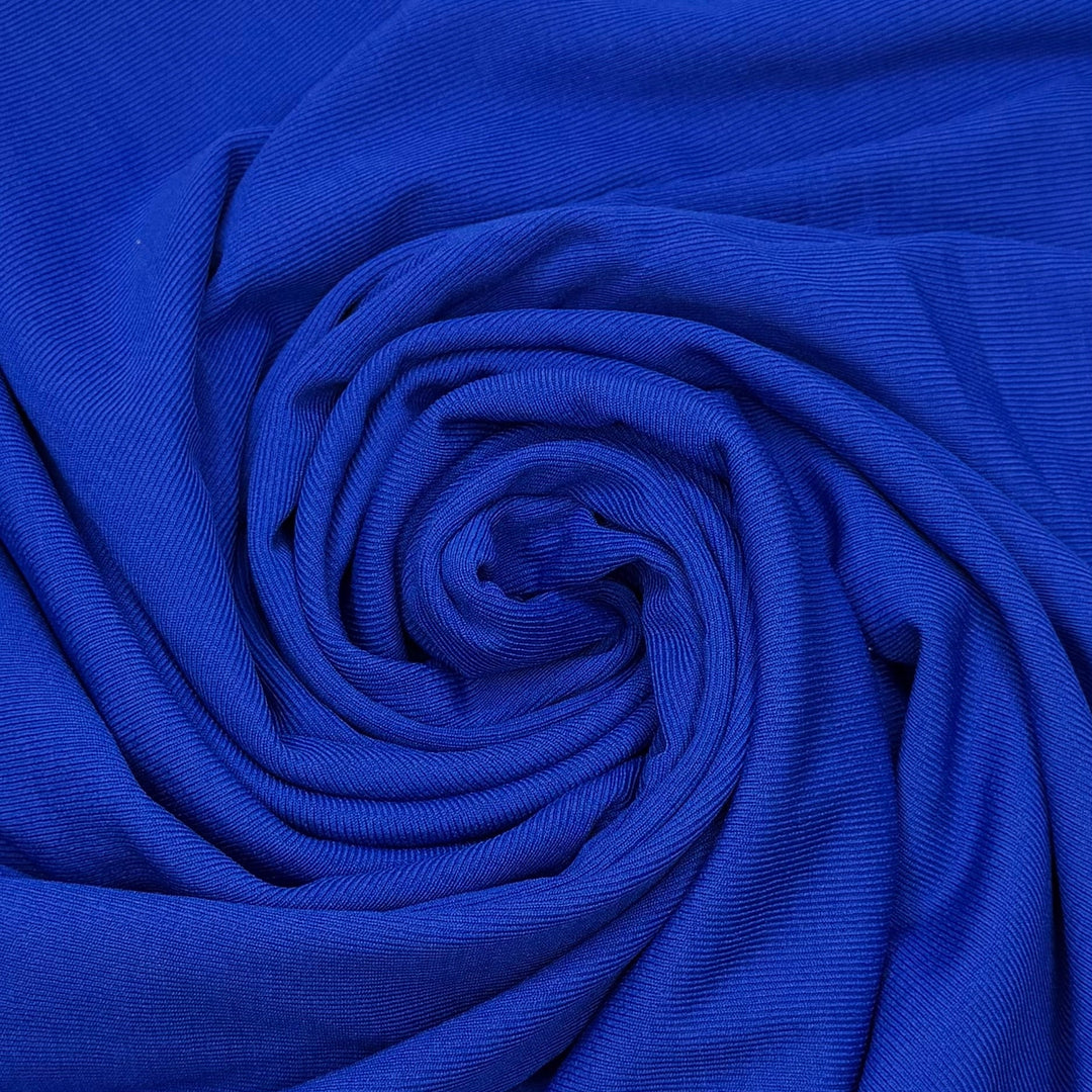I Forgot The Cooler - Tubular Rib Knit Polyester Blend Knit - Dark Blue - 2M Bundle - True Deadstock fabric Fabric by private - Sustainable Textile | FABCYCLE