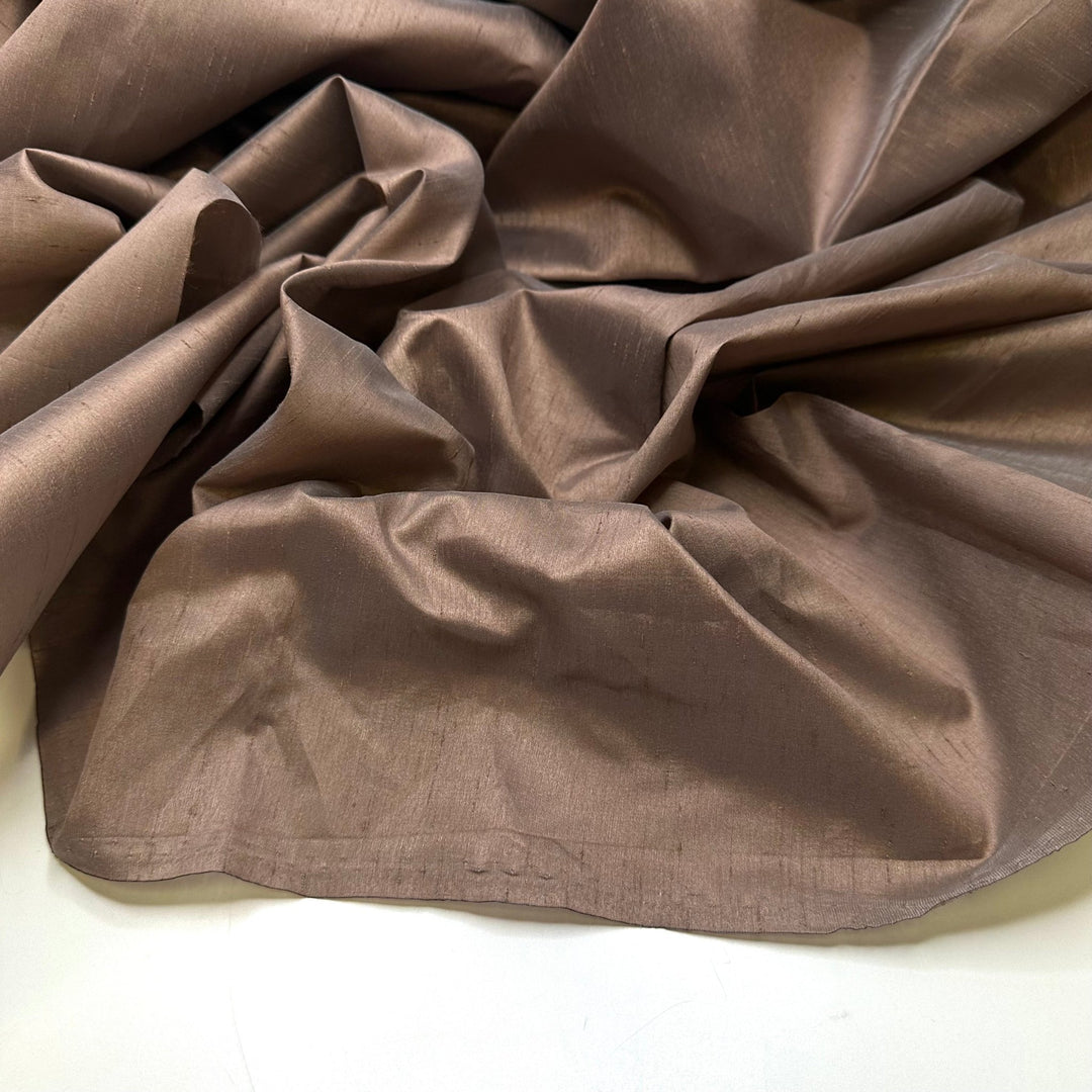 I Got New Rules - Slub In The Weave Taffeta Polyester Blend Woven - Brown - 1.9M Bundle - True Deadstock fabric Fabric by private - Sustainable Textile | FABCYCLE