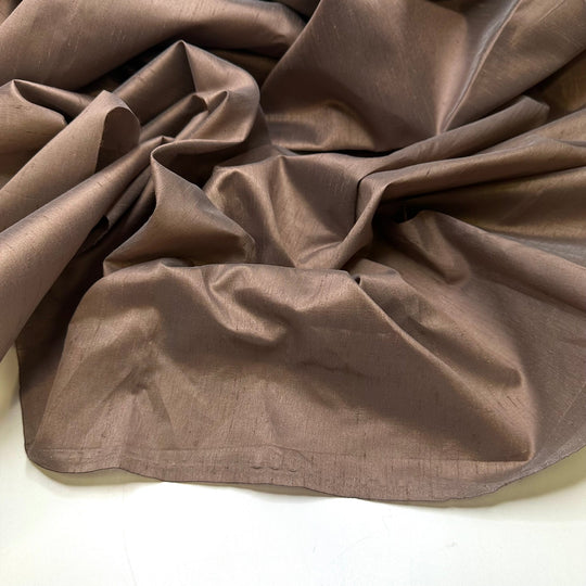 I Got New Rules - Slub In The Weave Taffeta Polyester Blend Woven - Brown - 1.9M Bundle - True Deadstock fabric Fabric by private - Sustainable Textile | FABCYCLE