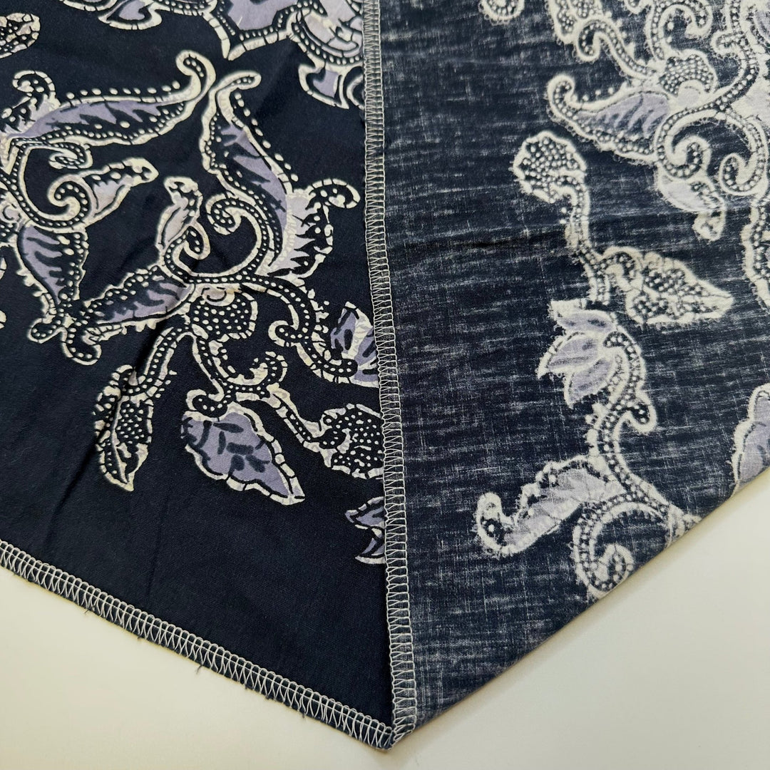 I Have Room In My Stash For This - Batik Cotton Woven - Navy Multi Floral Border - 1.55M Bundle - True Deadstock fabric Fabric by private - Sustainable Textile | FABCYCLE