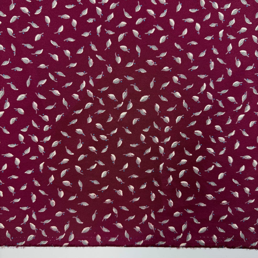 I Look Up To My Tall Friends - Polyester Blend Woven - Burgundy/Grey Floral - 3.4M Bundle - True Deadstock fabric Fabric by private - Sustainable Textile | FABCYCLE