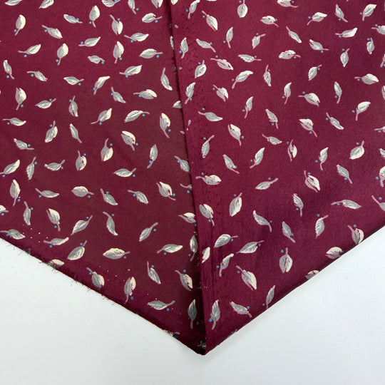I Look Up To My Tall Friends - Polyester Blend Woven - Burgundy/Grey Floral - 3.4M Bundle - True Deadstock fabric Fabric by private - Sustainable Textile | FABCYCLE