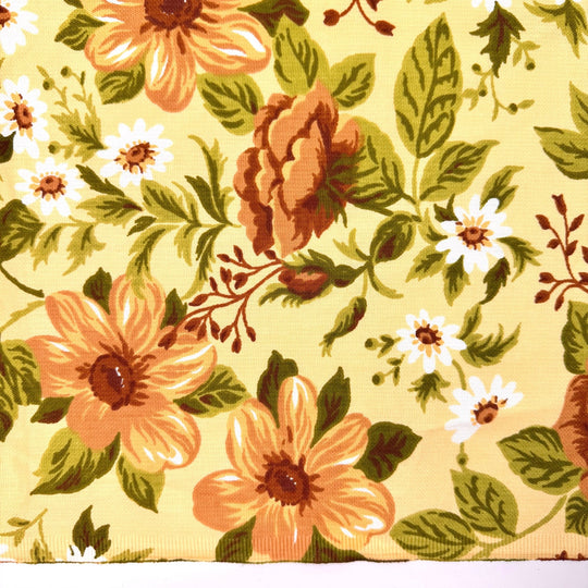 I Love Being In The Sun - Cotton Woven - Light Yellow Multi Floral - 1.35M Bundle - True Deadstock fabric Fabric by private - Sustainable Textile | FABCYCLE