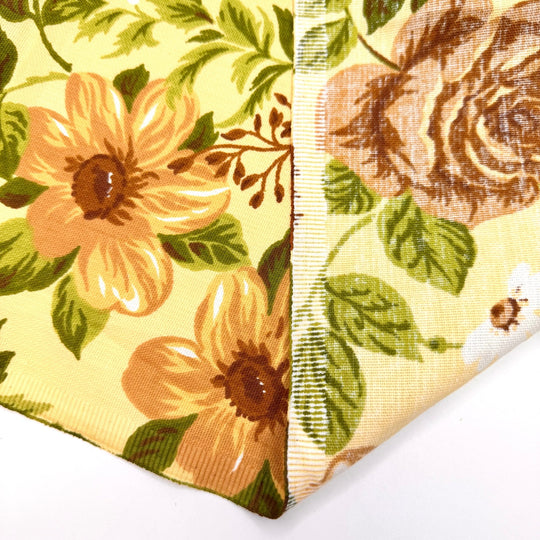I Love Being In The Sun - Cotton Woven - Light Yellow Multi Floral - 1.35M Bundle - True Deadstock fabric Fabric by private - Sustainable Textile | FABCYCLE