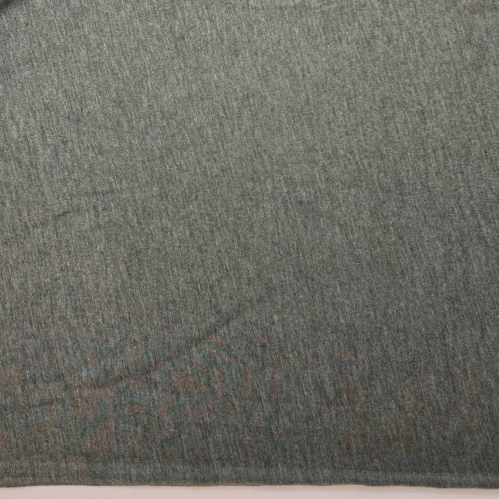 I Love Leafy Greens - Rib Knit Poly/Tencel Knit - Green/Grey - 1.1M Bundle - True Deadstock fabric Fabric by private - Sustainable Textile | FABCYCLE