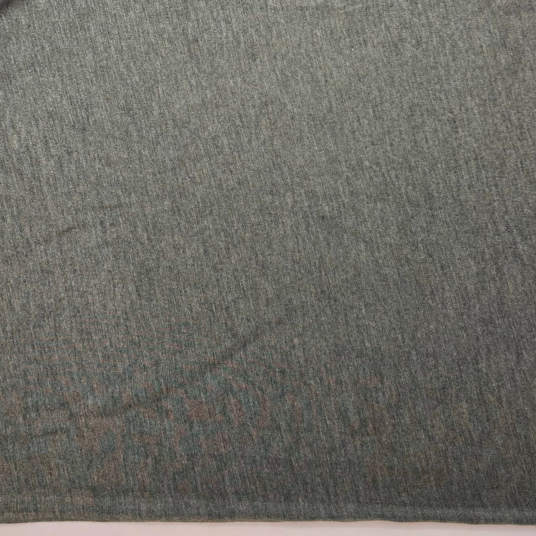 I Love Leafy Greens - Rib Knit Poly/Tencel Knit - Green/Grey - 1.1M Bundle - True Deadstock fabric Fabric by private - Sustainable Textile | FABCYCLE