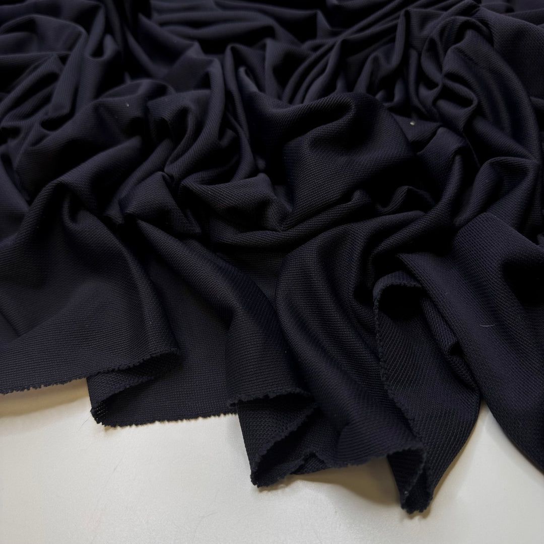 I Love You As Much As The Ocean Is Deep - Polyester Blend Knit - Navy - 2.05M Bundle - True Deadstock fabric Fabric by private - Sustainable Textile | FABCYCLE