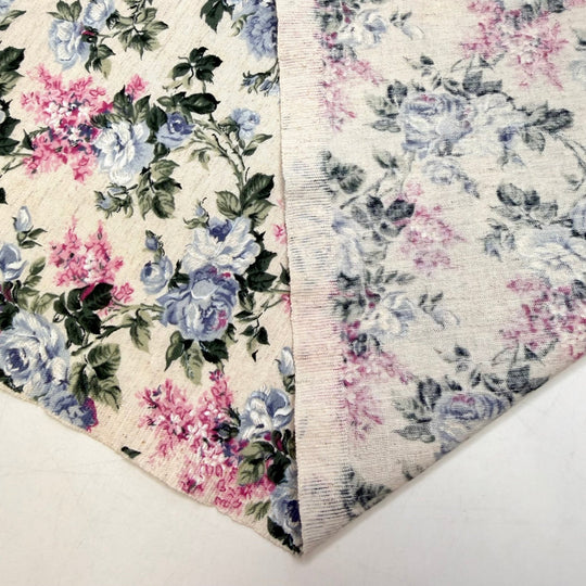 I Made Everything In This Room - Cotton/Linen Woven - Light Blue/Pink Floral - 2.15M Bundle - True Deadstock fabric Fabric by private - Sustainable Textile | FABCYCLE